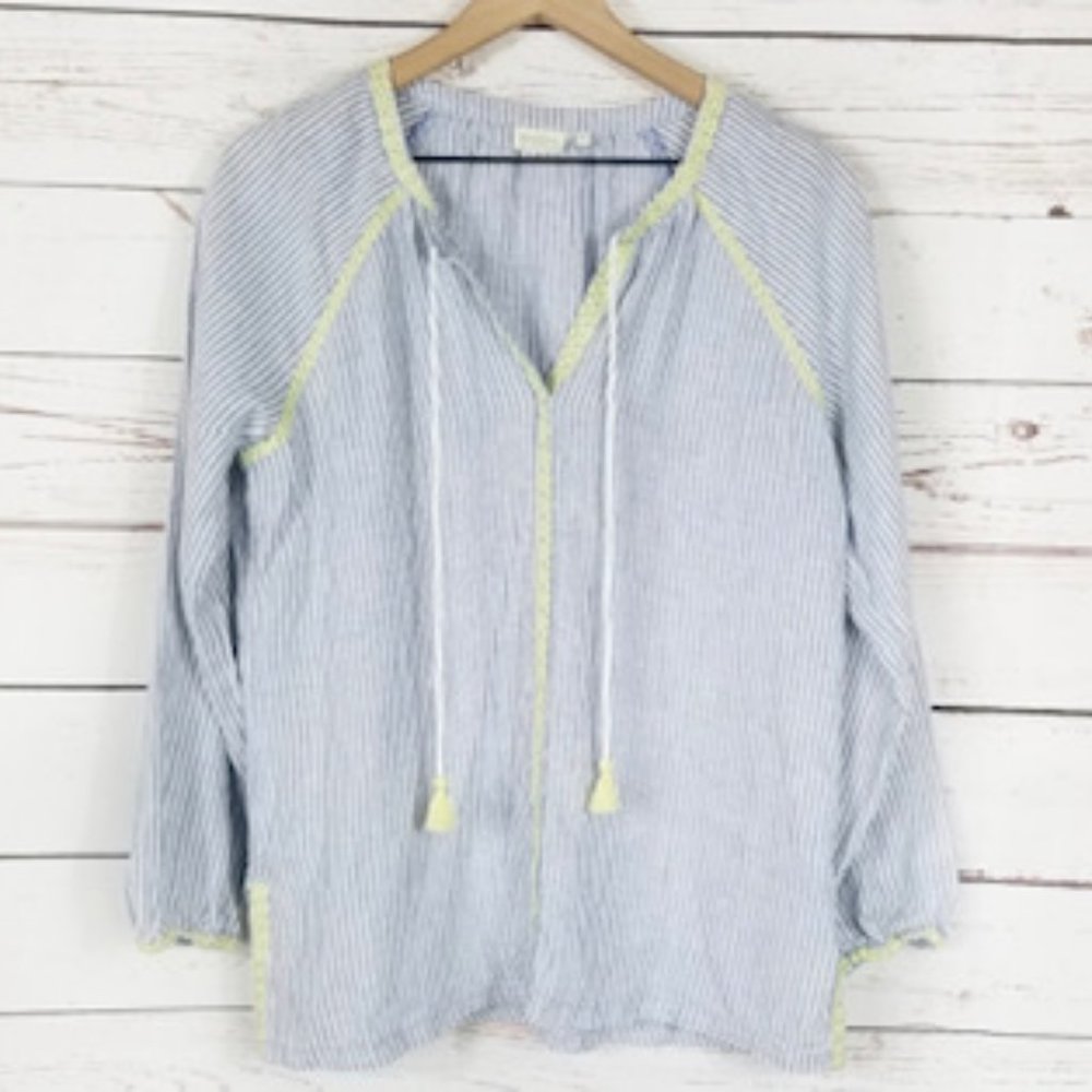 Spartina 449 Blue Stripe Linen Tunic Top